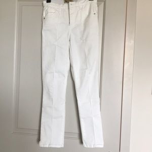 White skinny crop jeans